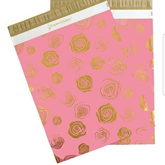 25 ct  XL  14.5 x 19" PINK ROSE MAILERS - Picture 1 of 14